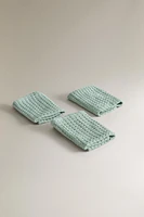 PACK OF WAFFLE-TEXTURE COTTON HAND TOWELS (PACK OF 3)