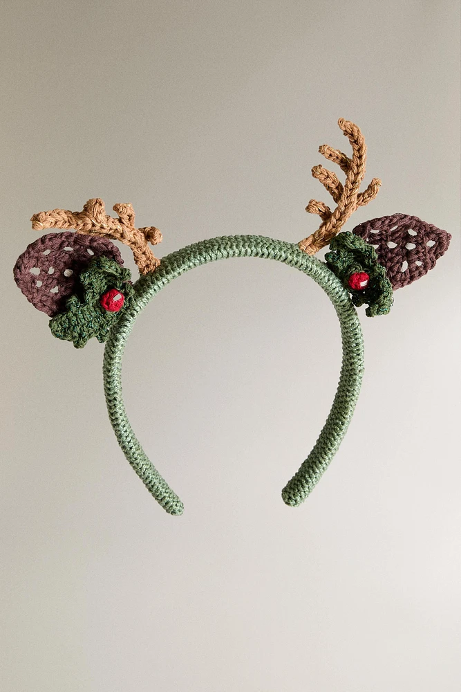 CHILDREN’S CROCHET CHRISTMAS REINDEER HEADBAND