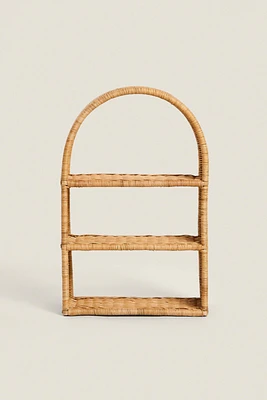 CHILDREN’S OVAL RATTAN SHELVING UNIT