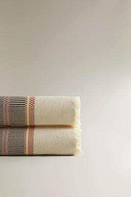 STRIPED JACQUARD COTTON BEDSPREAD x COLLAGERIE