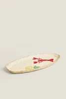 CERAMIC SERVING DISH WITH SEA ANIMAL DETAIL