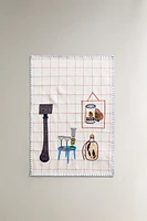 EMBROIDERED COTTON KITCHEN TOWEL