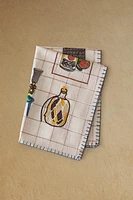 EMBROIDERED COTTON KITCHEN TOWEL