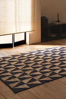 JUTE WOOL AREA RUG WITH GEOMETRIC DESIGN