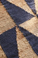 JUTE WOOL AREA RUG WITH GEOMETRIC DESIGN