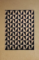 JUTE WOOL AREA RUG WITH GEOMETRIC DESIGN