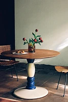 ROUND METAL WOODEN DINING TABLE