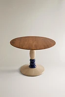 ROUND METAL WOODEN DINING TABLE