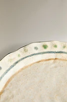 CERAMIC DINNER PLATE WITH POLKA DOT EDGE