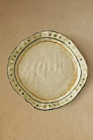 CERAMIC DINNER PLATE WITH POLKA DOT EDGE