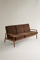 ASH WOOD THREE-SEAT COUCH