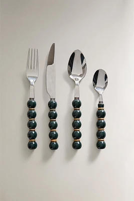 CUTLERY SET WITH CERAMIC HANDLE (SET OF 4)