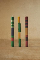 PACK OF DECORATIVE STRIPED CANDLES (PACK OF 3)