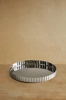 ROUND METAL TRAY WITH SCALLOPED EDGES