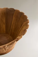 ACACIA WOOD BOWL WITH SCALLOPED EDGE