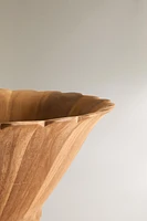 ACACIA WOOD BOWL WITH SCALLOPED EDGE