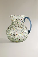 BLOWN GLASS PITCHER WITH SPECKLES