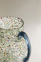 BLOWN GLASS PITCHER WITH SPECKLES