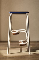 FOLDABLE WOODEN METAL STOOL