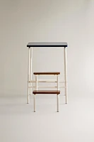 FOLDABLE WOODEN METAL STOOL