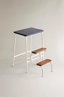 FOLDABLE WOODEN METAL STOOL