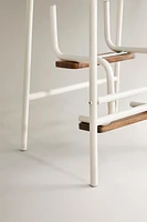 FOLDABLE WOODEN METAL STOOL