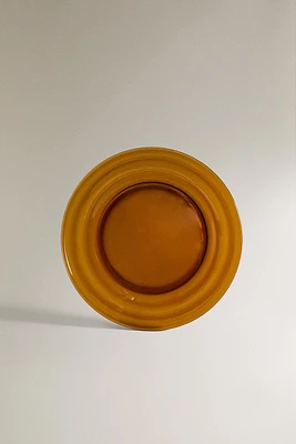 COLORED GLASS DESSERT PLATE