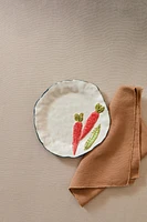 CERAMIC DESSERT PLATE WITH PLANT MOTIFS