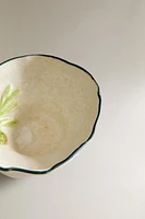 CERAMIC BOWL WITH PLANT MOTIFS