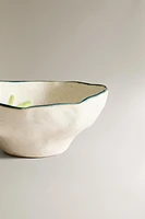 CERAMIC BOWL WITH PLANT MOTIFS