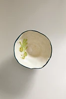 CERAMIC BOWL WITH PLANT MOTIFS