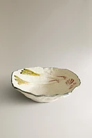 CERAMIC SALAD BOWL WITH PLANT MOTIFS