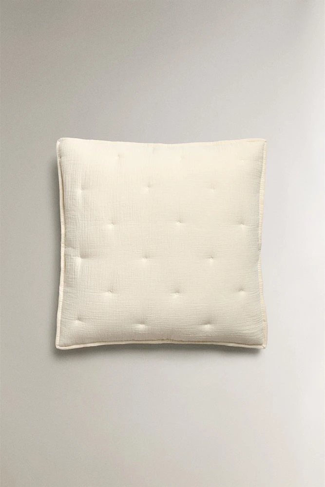 STRIPED MUSLIN THROW PILLOW COVER