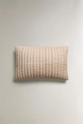 REVERSIBLE STRIPED THROW PILLOW COVER