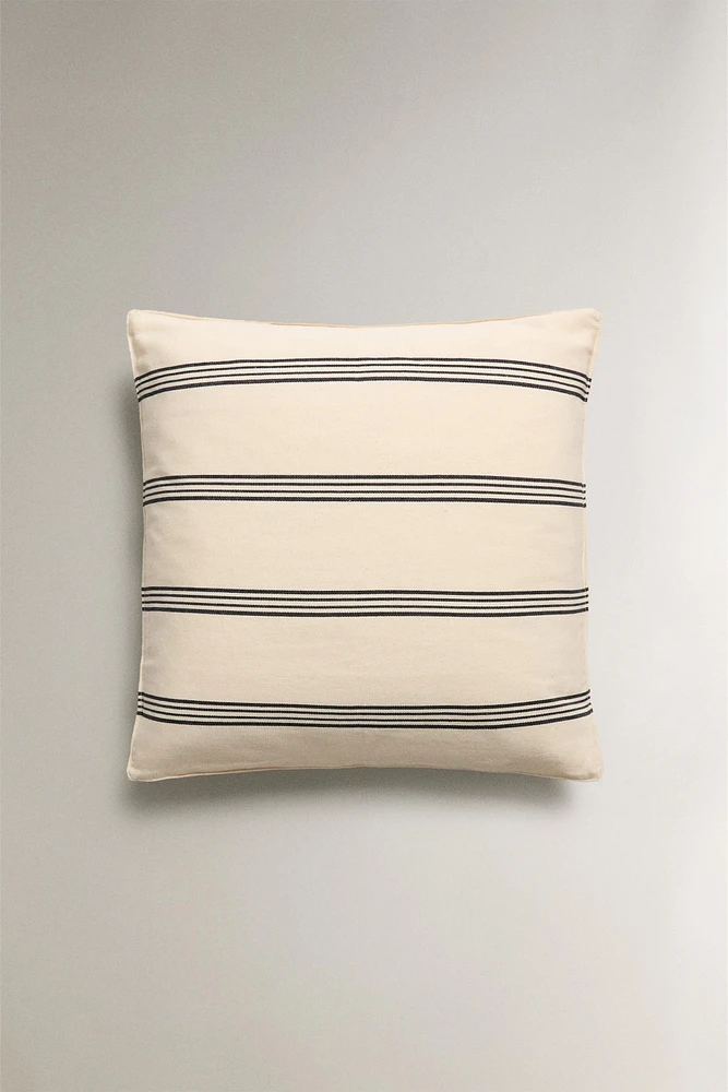 STRIPED COTTON THROW PILLOW COVER X TENSIRA