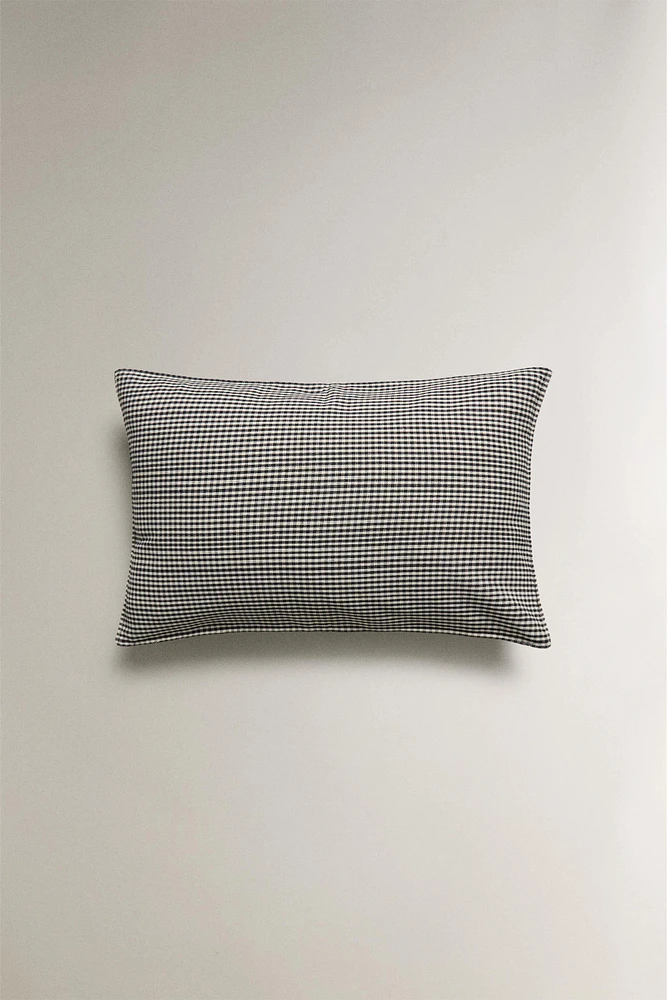 GINGHAM COTTON THROW PILLOW COVER X TENSIRA