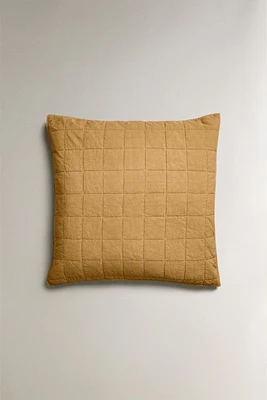 CHECK QUILT THROW PILLOW COVER