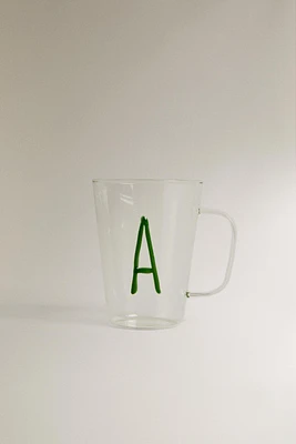 BOROSILICATE MUG WITH INITIAL A