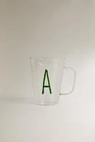 BOROSILICATE MUG WITH INITIAL A