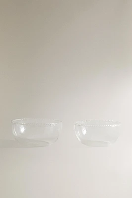 BOROSILICATE GLASS BOWL WITH AN IRREGULAR EDGE