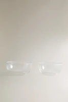 BOROSILICATE GLASS BOWL WITH AN IRREGULAR EDGE