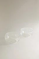 BOROSILICATE GLASS BOWL WITH AN IRREGULAR EDGE