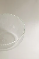 BOROSILICATE GLASS BOWL WITH AN IRREGULAR EDGE