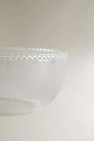 BOROSILICATE GLASS BOWL WITH AN IRREGULAR EDGE