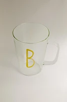 BOROSILICATE MUG WITH INITIAL B