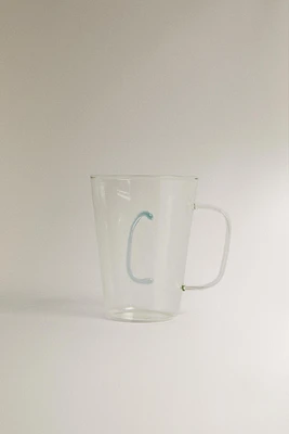 BOROSILICATE MUG WITH INITIAL C