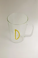 BOROSILICATE MUG WITH INITIAL D