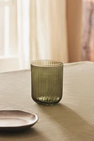 GLASS TUMBLER WITH STRIPES DESIGN