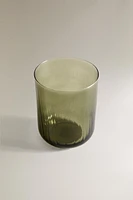 GLASS TUMBLER WITH STRIPES DESIGN