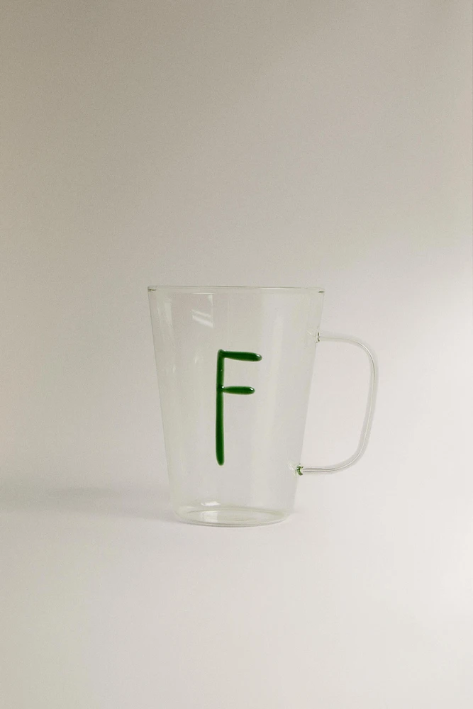 BOROSILICATE MUG WITH INITIAL F